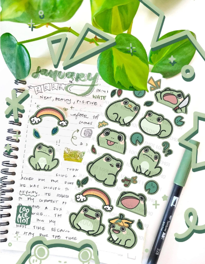 Cute Frogs Sticker Sheet