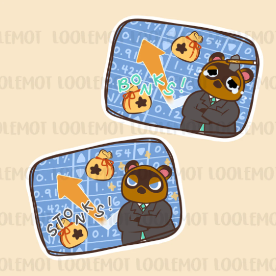 Animal Crossing Tom Nook Sticker Stonks Bonk