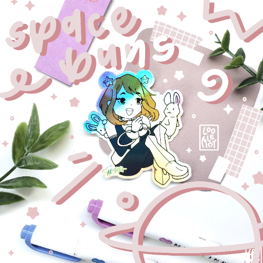 Ochako Uraraka Holographic Sticker Space Bunny